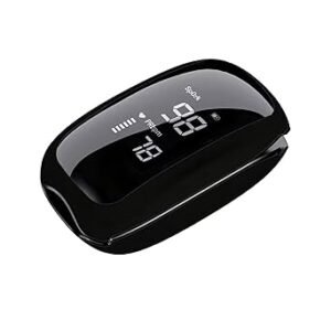 Oxímetro Médico Recargable con Pantalla Digital LED, Medidor de Saturación de Oxígeno y Pulso para Niños y Adultos, con Correa para el Dedo, USB Incluido, Color Negro