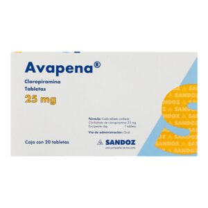 7502216930414_3 avapena tab Avapena 25 Mg Grag Caja C20 Sandoz Cloropiramina